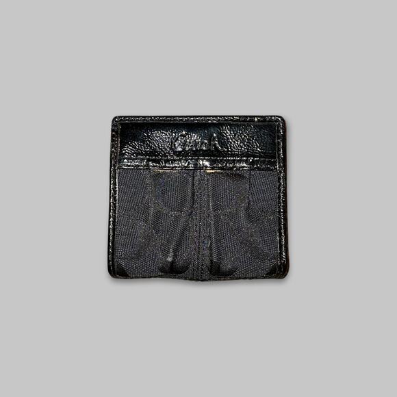 Vintage Coach Black Signature Canvas & Leather Bifold Wallet - Picture 1 of 5